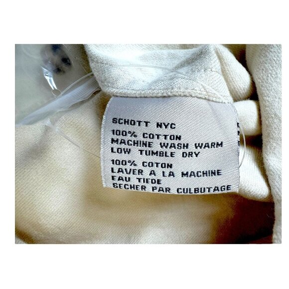 Schott Bros. Men's Cream Flannel Cotton Button-Down Long Sleeve Shirt Size S - Picture 5 of 10